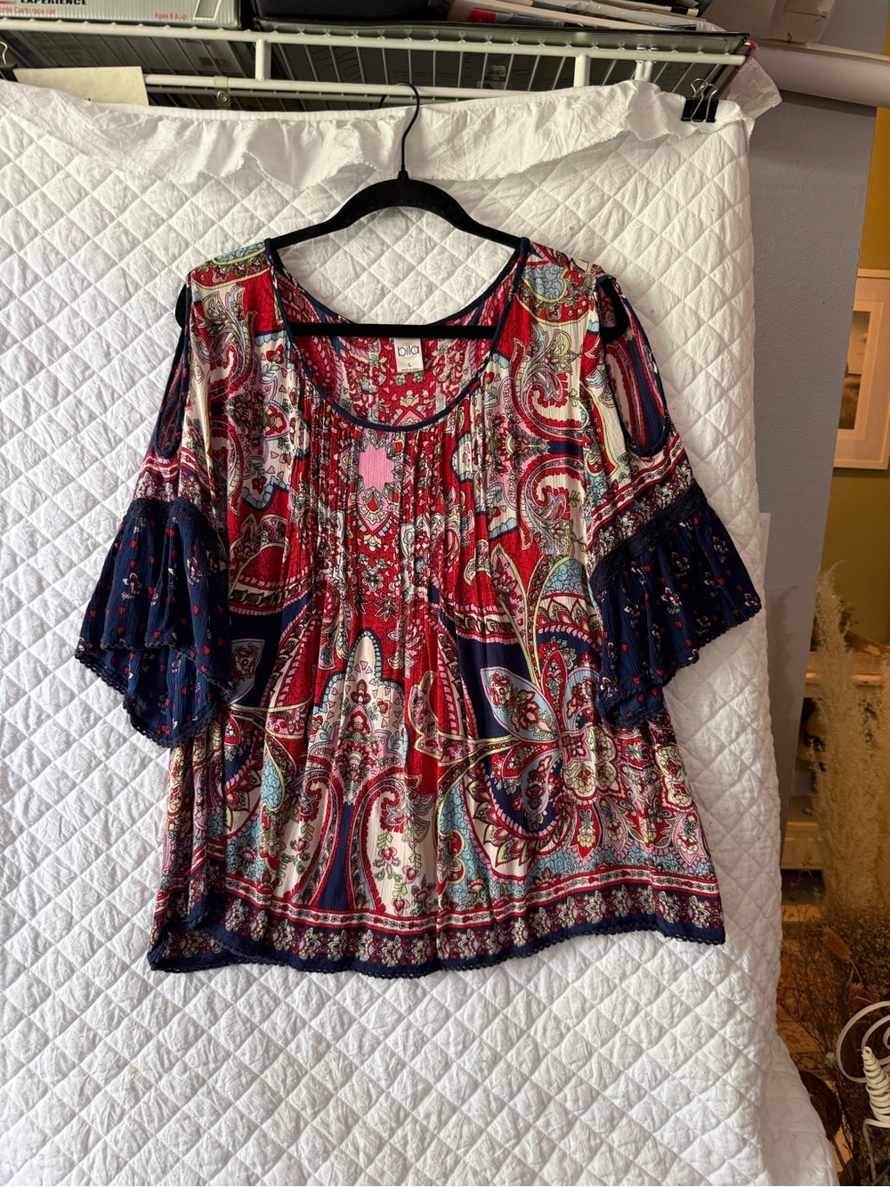 Bila Red & Navy Paisley Boho Tunic